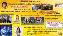 🔴 2024-07-27 | Hramul Bisericii Sfântul Mare Mucenic Pantelimon – Sfânta Liturghie, Masa și Spectacol